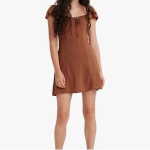 Levi’s Misha Mini Dress Small Orange Black Gingham Fit Flare